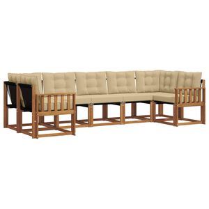 vidaXL Outdoor-Sofagarnitur 7 stk. Natur und Beige