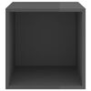 vidaXL Wandschrank Hochglanz-Grau 37x37x37 cm Holzwerkstoff
