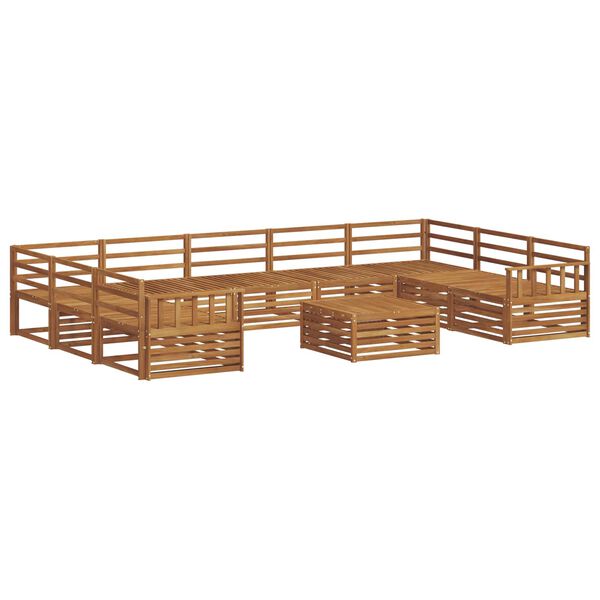 vidaXL Sofagarnituren 10 pcs Natur Massivholz Akazie