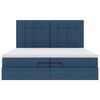 vidaXL Ottoman-Bett mit Matratzen Blau 200x200 cm Stoff
