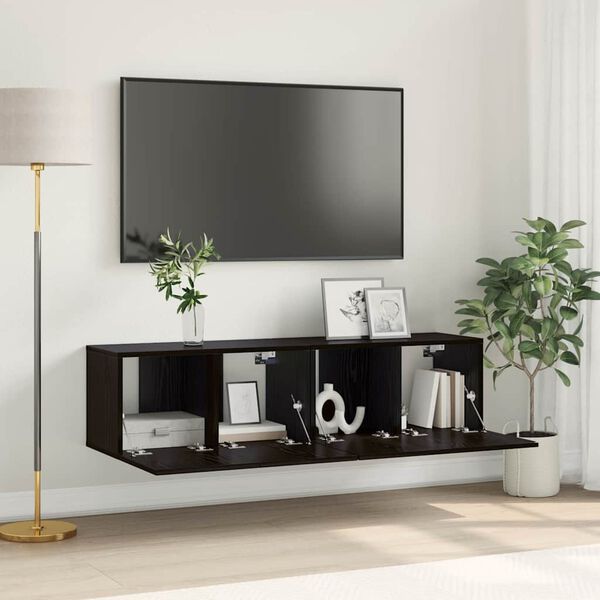 vidaXL TV-Schrankset 2 pcs Schwarz 60 x 30 x 30 cm Holzwerkstoff