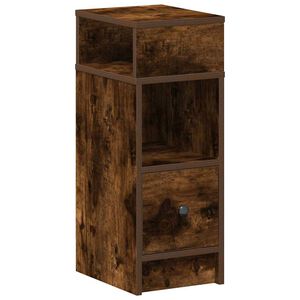 vidaXL Nachttisch mit Schublade R&auml;uchereiche 25x31x66 cm