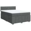 vidaXL Boxspringbett mit Matratze Dunkelgrau 160x200 cm Stoff