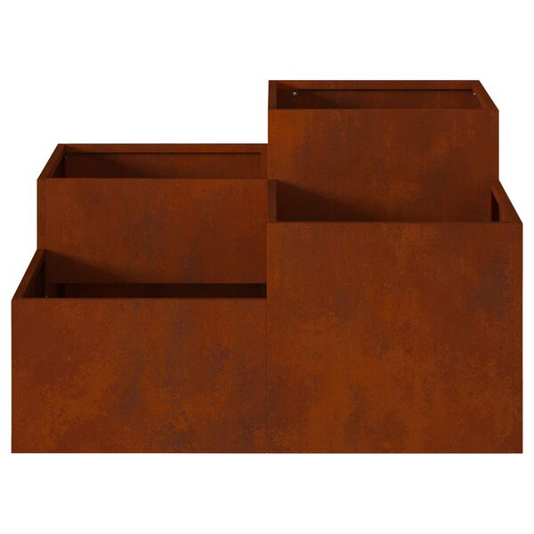 vidaXL Gartenblumentopf Rostig 80 x 80 x 48 cm Wetterfeststahl