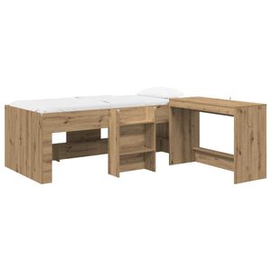 vidaXL Hochbett mit Schreibtisch f&uuml;r Kinder 2 Stk. Artisan-Eiche