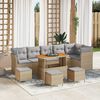 vidaXL Gartensofa-set 10 pcs Beige Poly-Rattan