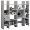 vidaXL 4-tlg. B&uuml;cherregal-Set Betongrau Holzwerkstoff