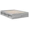 vidaXL Bettrahmen Graues Sonoma 135 x 190 cm Massives Kiefernholz