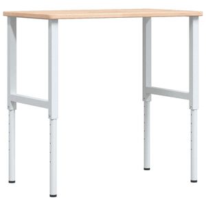 vidaXL Werkbank 100x60x(71,5-98) cm Massivholz Eiche Rechteckig