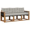 vidaXL Outdoor-Sofagarnitur 3 stk. Natur und Hellgrau