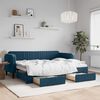 vidaXL Tagesbett Ausziehbar mit Schubladen Blau 80x200 cm Samt