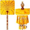 vidaXL Balinesischer Sonnenschirm mit Sockel Gelb 215 x 215 x 260 cm