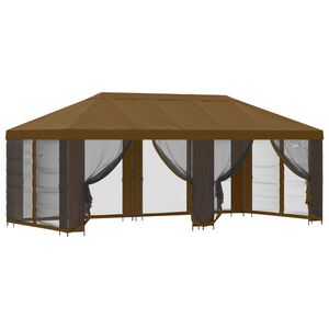 vidaXL Garten Pavillon mit Seitenw&auml;nden 6 x 3 m Taupe