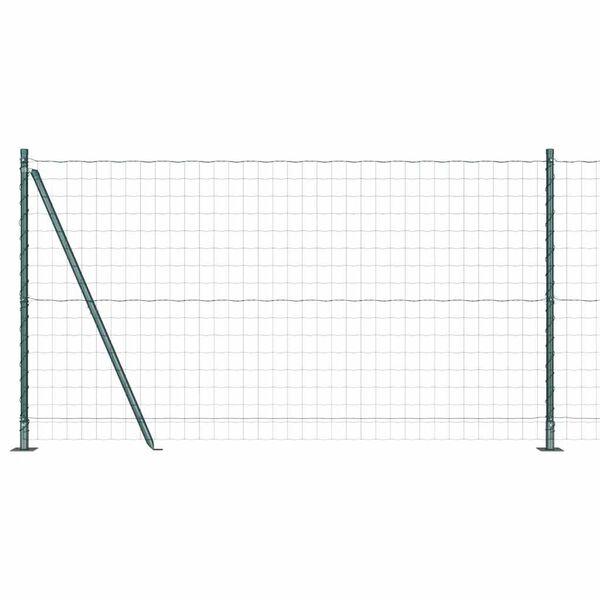 vidaXL Zaun mit Pfosten Gr&uuml;n 1,2 x 10 m Stahl