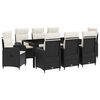 vidaXL Outdoortisch-Set 9 stk. Schwarz und Cremewei&szlig; Poly-Rattan