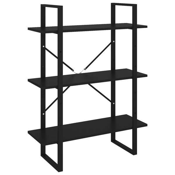 vidaXL B&uuml;cherregal Schwarz 80x30x105 cm Holzwerkstoff