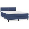 vidaXL Boxspringbett mit Matratze Blau 140x200 cm Stoff