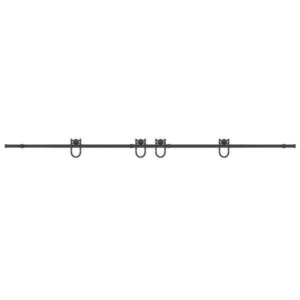 vidaXL Schiebet&uuml;rbeschlag-Set 366 cm Stahl Schwarz