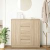 vidaXL Sideboard mit Schubladen Sonoma-Eiche 100,5x35x98,5 cm
