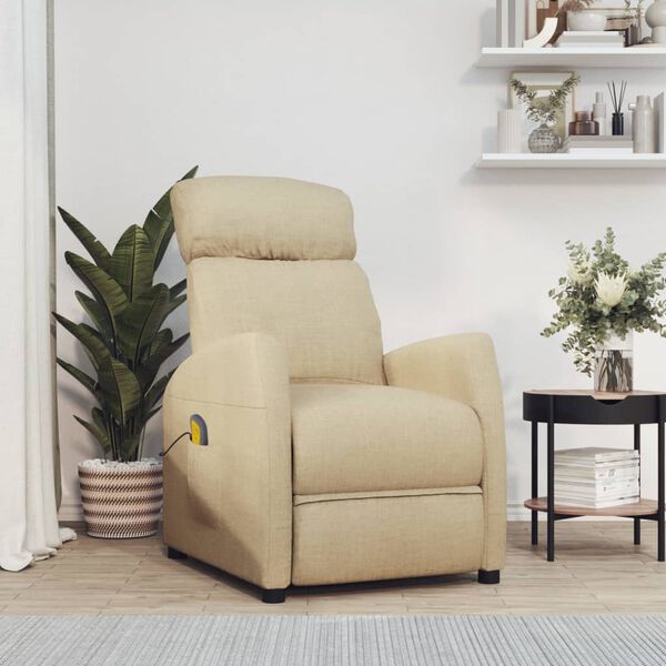 vidaXL Massagesessel Creme Stoff