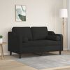 vidaXL 2-Sitzer-Sofa mit Kissen Schwarz 120 cm Stoff