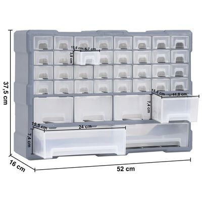 vidaXL Multi-Schubladen-Organizer mit 38 Schubladen 52x16x37,5 cm