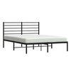 vidaXL Bettgestell mit Kopfteil Metall Schwarz 140x190 cm