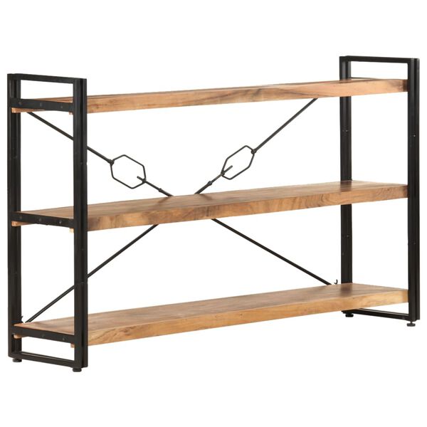 vidaXL B&uuml;cherregal 3 F&auml;cher 140x30x80 cm Akazie Massivholz