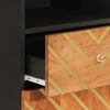 vidaXL 4-tlg. Badschrank-Set Braun und Schwarz Massivholz Mango