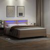 vidaXL Boxspringbett mit Matratze Cappuccino 180 x 200 cm Kunstleder
