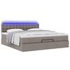 vidaXL Ottomane Bett mit Matratze & LEDs Taupe 180x200 cm Stoff
