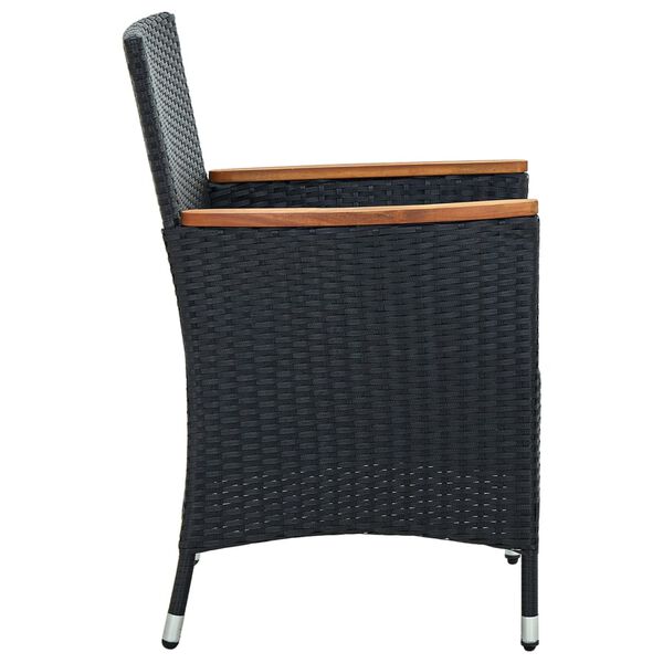 vidaXL Garten-Essst&uuml;hle 4 Stk. Poly Rattan Schwarz