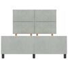 vidaXL Boxspringbett mit Kopfteil Hellgrau 140 x 200 cm Samt