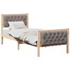 vidaXL Bettrahmen mit Kopfteil Taupe 80 x 200 cm Massives Kiefernholz