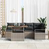 vidaXL Garten-Sofa-Set mit Speicher 6 pcs Grau Poly Rattan