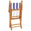 vidaXL 3-tlg. Bistro-Set Blau und Wei&szlig; Stoff und Massivholz