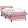 vidaXL Boxspringbett mit Matratze Rosa 100x210 cm Samt