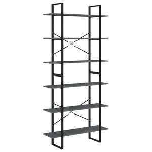 vidaXL Standregal Hoch Grau 100x30x210 cm Massivholz Kiefer