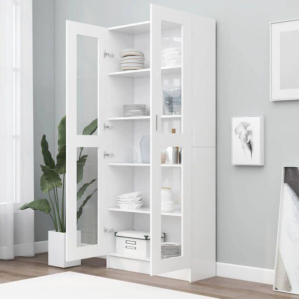 vidaXL Vitrinenschrank Wei&szlig; 82,5x30,5x185 cm Holzwerkstoff