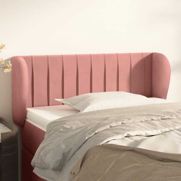 vidaXL Kopfteil mit Ohren Rosa 83x23x78/88 cm Samt