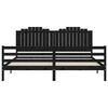vidaXL Massivholzbett mit Kopfteil Schwarz 200x200 cm