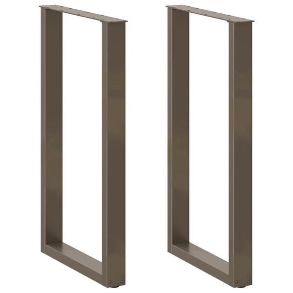 vidaXL Bartischbeine U-Form 2 Stk. Naturstahl 60x(100-101) cm Stahl