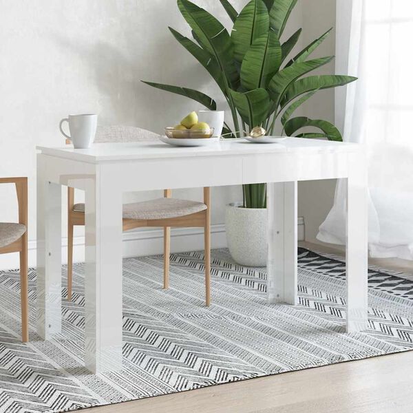 vidaXL Esstisch Hochglanz-Wei&szlig; 120x60x76 cm Holzwerkstoff