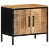 vidaXL Nachttisch Braun und Schwarz 50 x 30 x 45 cm Massivholz Mango