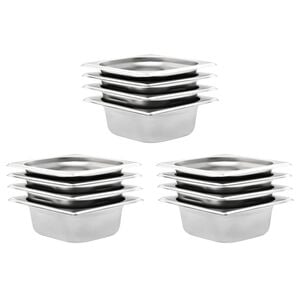 vidaXL Gastronormbeh&auml;lter 12 Stk. GN 1/6 65 mm Edelstahl