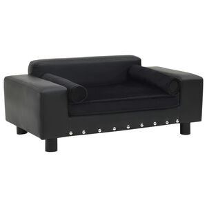 vidaXL Hundesofa Schwarz 81x43x31 cm Pl&uuml;sch und Kunstleder
