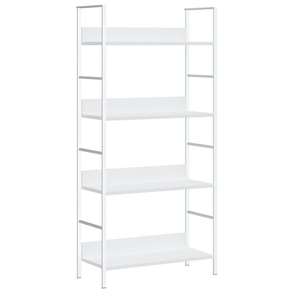 vidaXL B&uuml;cherregal 4 Regalb&ouml;den Wei&szlig; 60&times;27,6&times;124,5 cm Holzwerkstoff