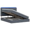 vidaXL LED-Speicherbett mit Matratze Dunkelgrau 160 x 200 cm Samt