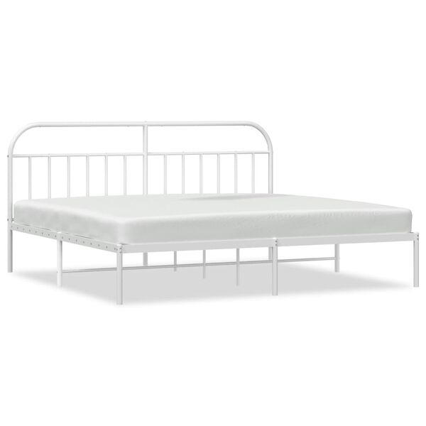 vidaXL Bettgestell mit Kopfteil Metall Wei&szlig; 200x200 cm