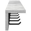 vidaXL Wandmontierter nachttisch Beton Grau 80 x 10,5 x 10,5 cm
